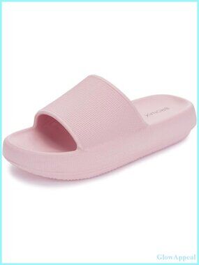 Cushioned Thick Sole Pillow Slippers Open Toe EVA Slides Foot Pain Relief